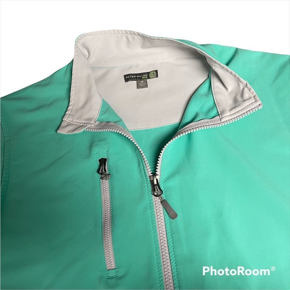 Peter Millar Women's Aqua Mint Zip-Front Vest - Picture 5 of 9